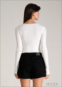 Long Sleeve Lace Detailed Top - 110626