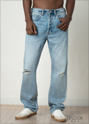 Ripped Straight Leg Jean - Long Length - 281026