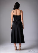 Cowl Neck Strappy Maxi Dress - 110725