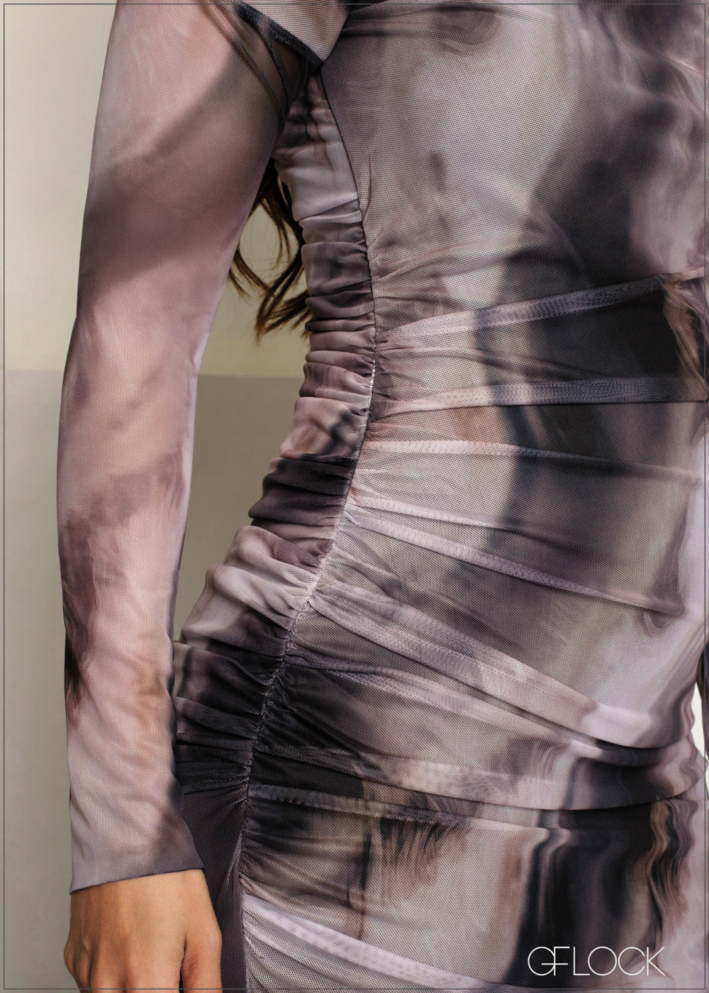 Asymmetrical Neck Mini Dress - 140625