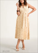 Pleated Floral Dress - 060226