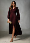 Long Sleeve Bustier Detail Maxi Dress - 270625