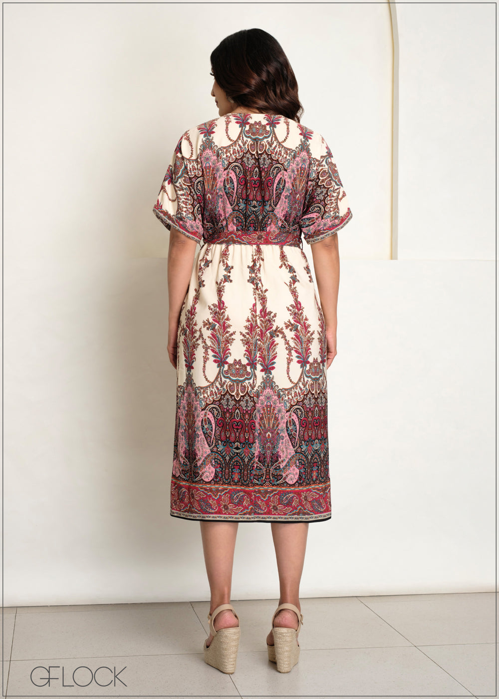 Paisley Printed Midi Dress - 140625