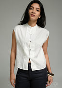 Button Down Linen Top - 271026