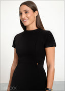 Cap-Sleeve Bodycon Dress - 200125