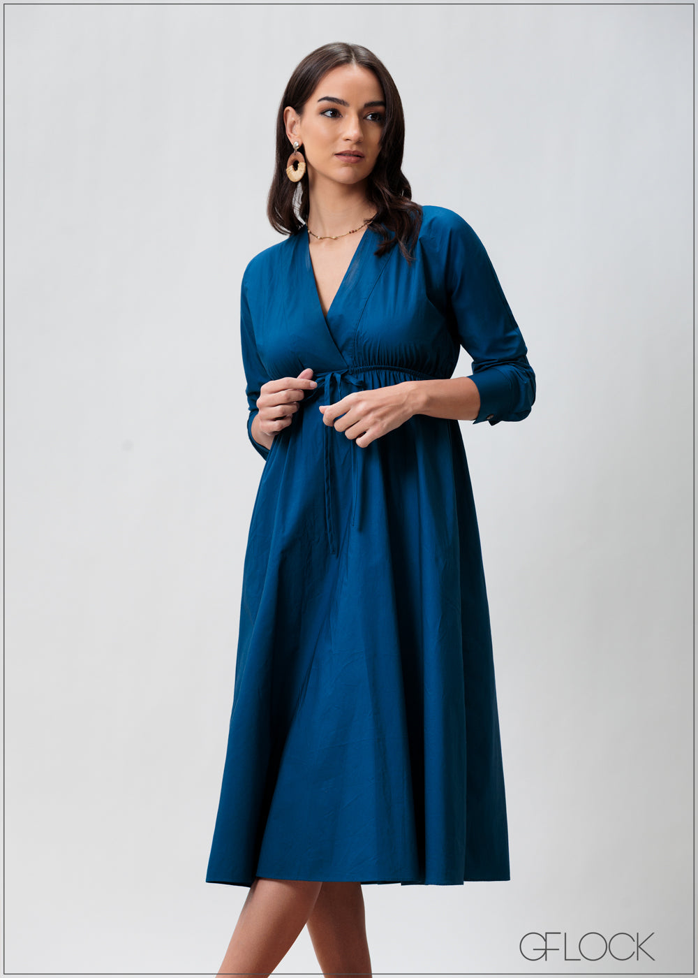 Slashed Neck Detailed Dress - 070425