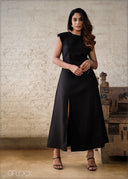 Side-Slit Midi Dress - 100826
