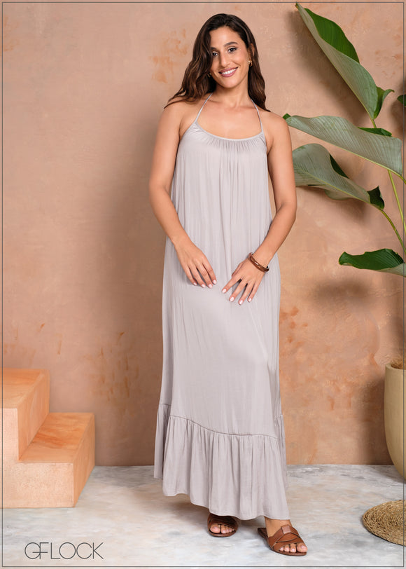 Halter Neck Maxi Dress - 181224