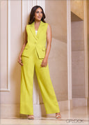 High Waisted Tab Detailed Pant - 101123