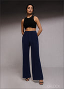 Pleated Wide Leg Pants - 220526