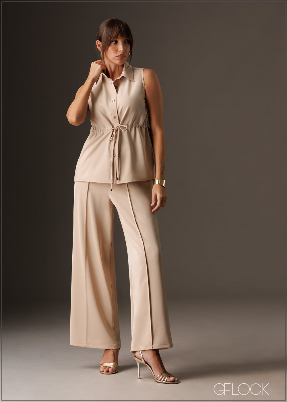 Tie-Up Detail Sleeveless Top - 141125