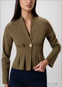 Trim Detailed Long Sleeved Top - 230926W