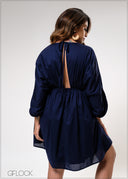 Cotton Open Back Mini Dress - 310725
