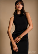 Satin drape waist detail maxi dress