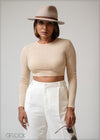 Long Sleeve Mesh Crop Top - 230625