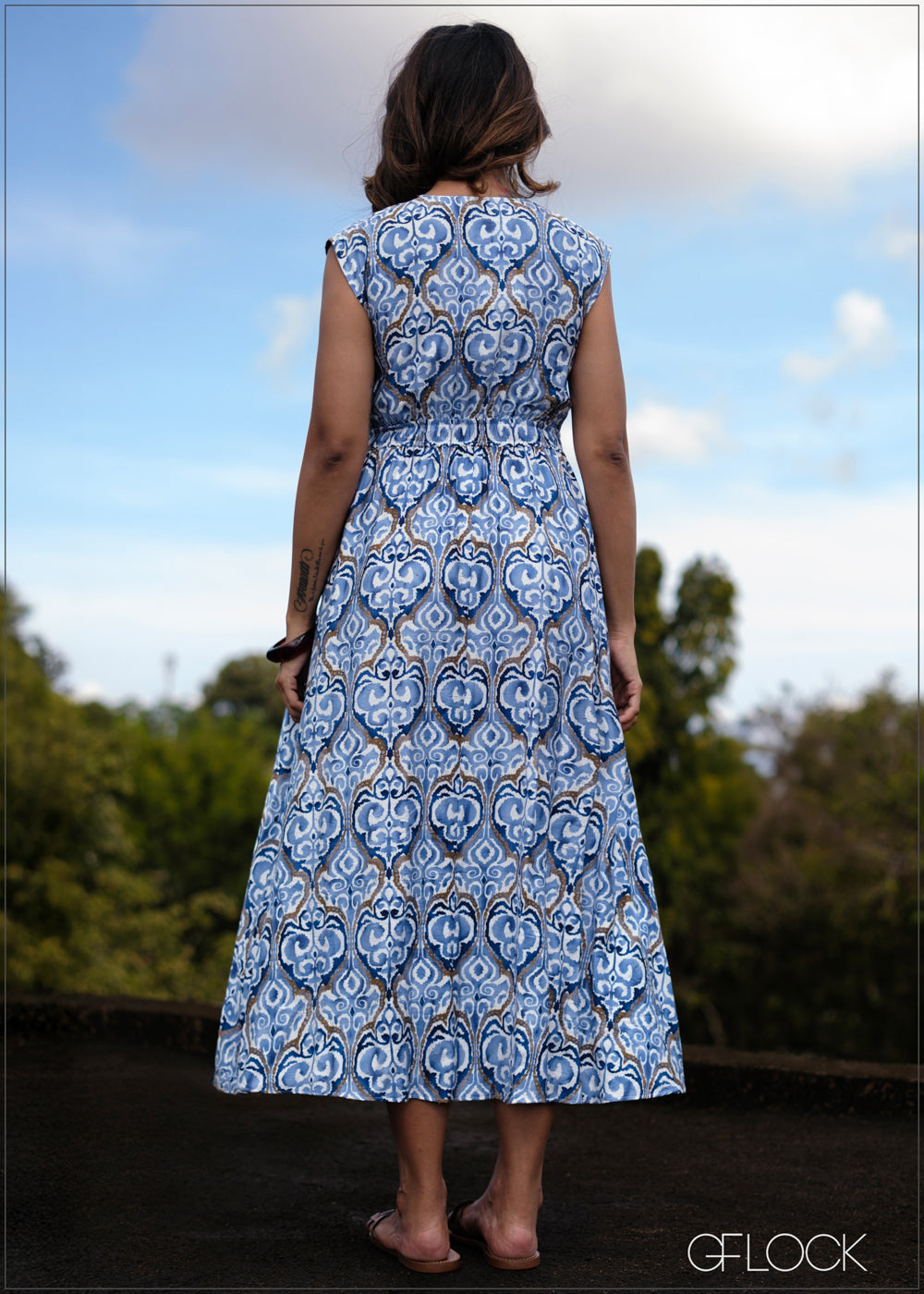 Smocked Waist Midi Dress - 171025