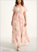 Floral Printed Maxi Dress - 060226