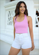 Halter Neck Crop Top - 220923