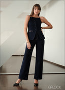 Sleeveless Button Denim Top - 141225