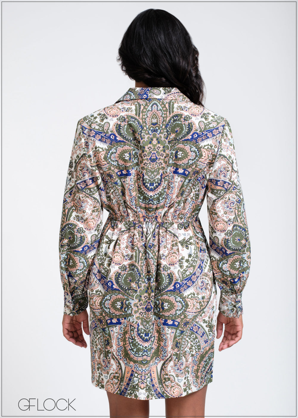 Collared Printed Dress - 260525