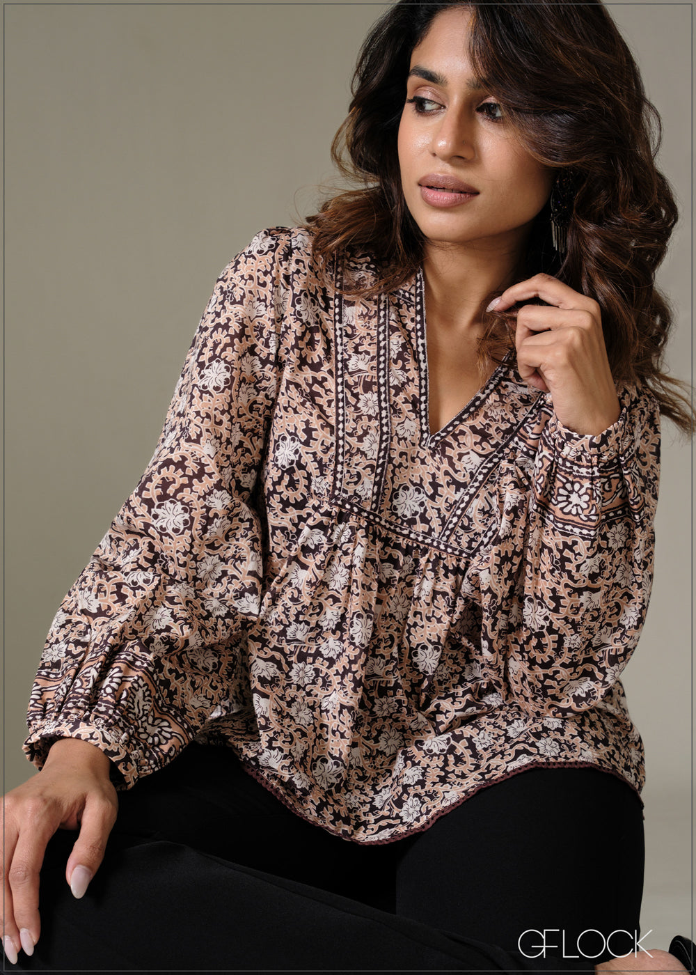 Printed Long Sleeve Top - 281225