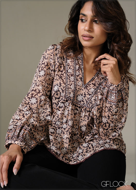 Printed Long Sleeve Top - 281225
