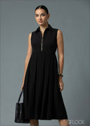 Front Zipper Detail Dress - 220925