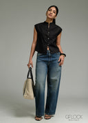Button Down Linen Top - 271026
