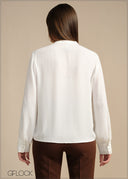 Lace Trim Pleated Top - 020226