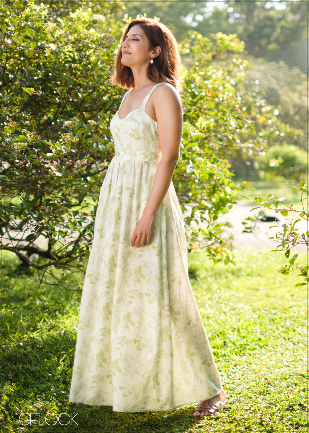 Cotton Printed Flared Maxi Dress - 100524
