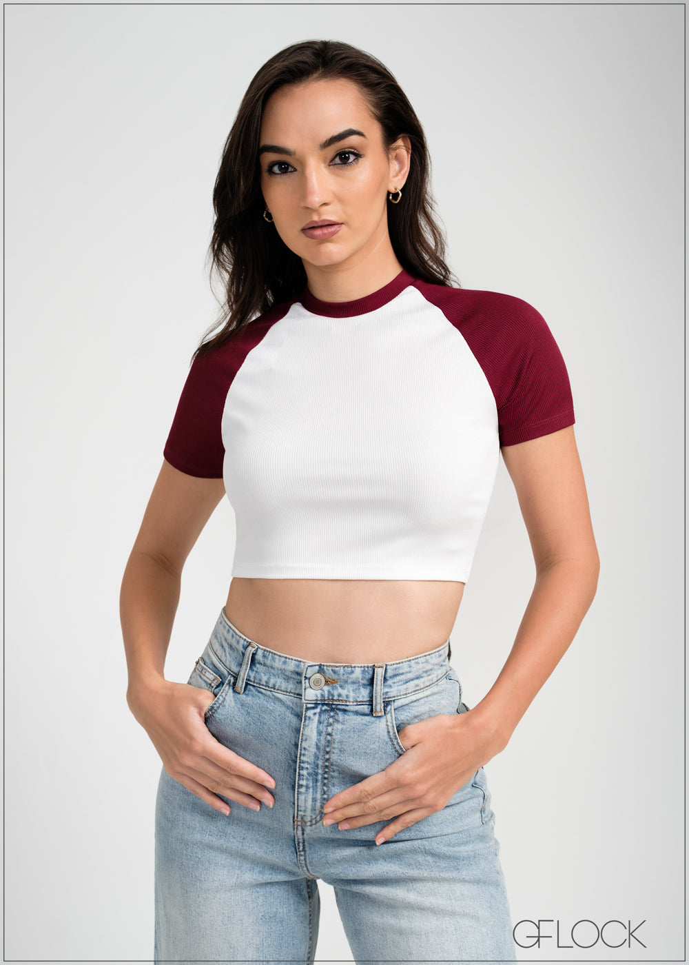 Two Tone Ribbed Top - 050925
