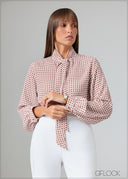 Neck Knot Detailed Shirt - 070426