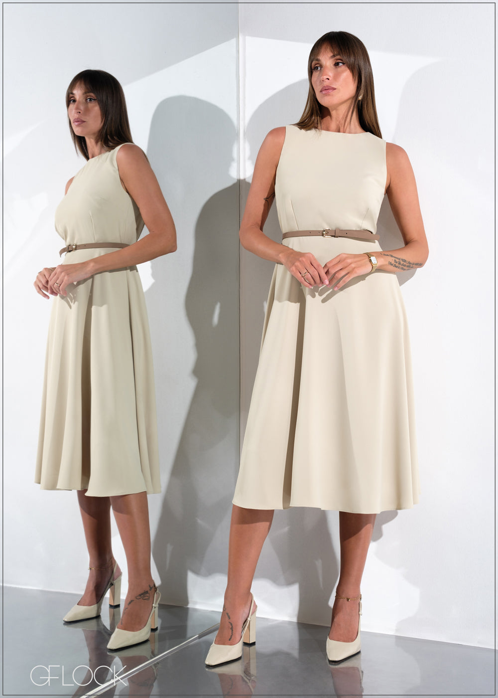 Sleeveless Midi Dress - 011225