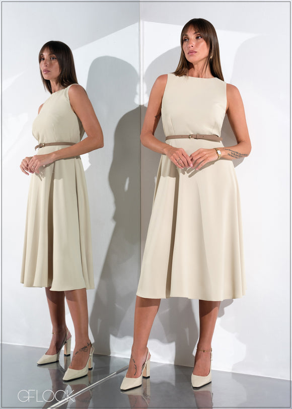 Sleeveless Midi Dress - 011225