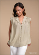 Camp Collar Sleeveless Top - 100425I