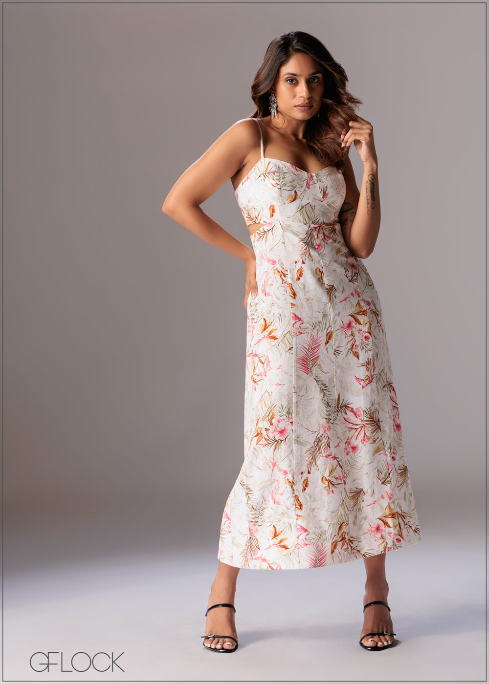 Printed Strappy Dress - 281225