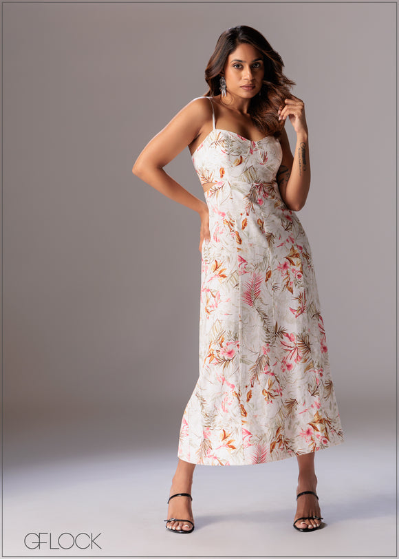 Printed Strappy Dress - 281225