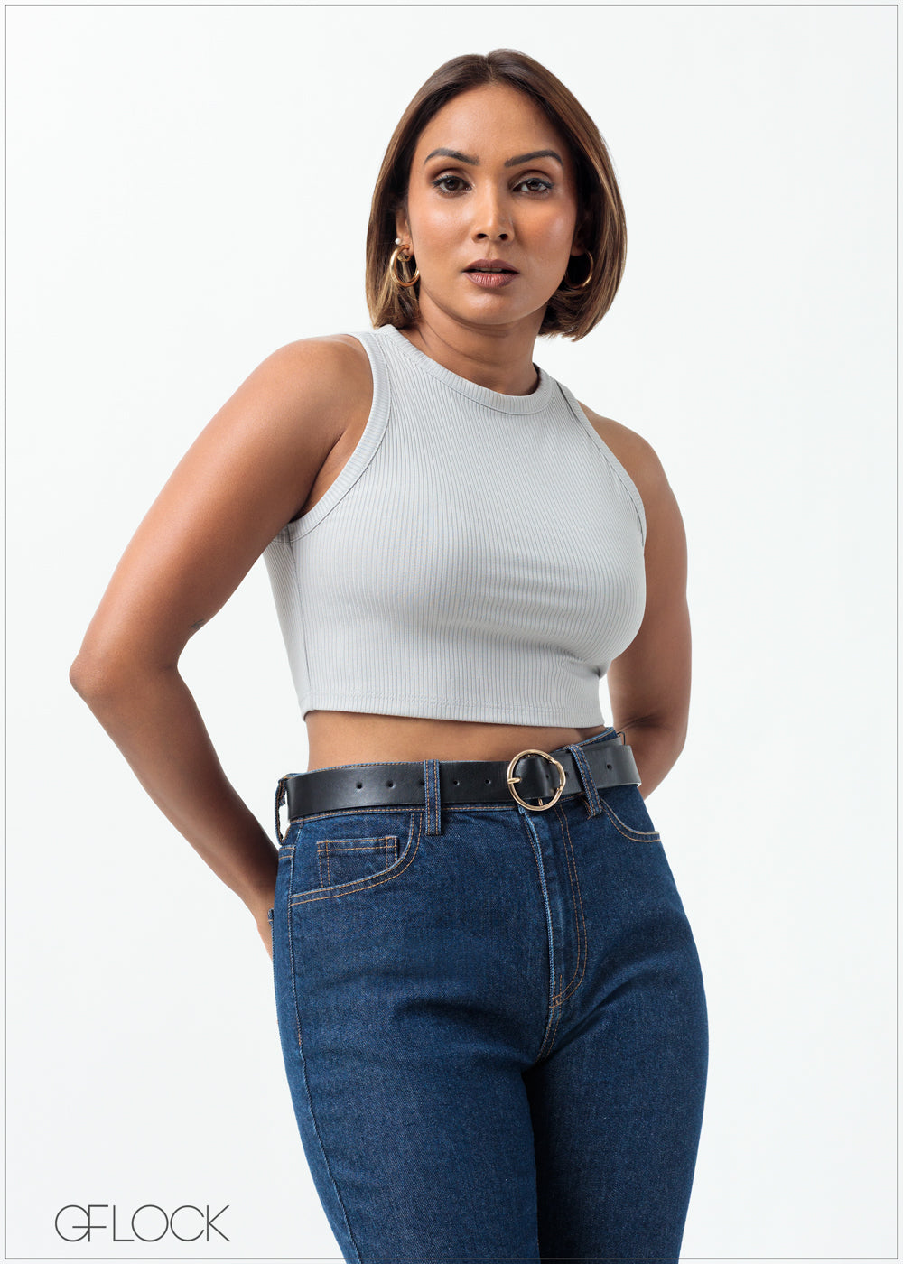 Sleeveless Rib Top - 160625