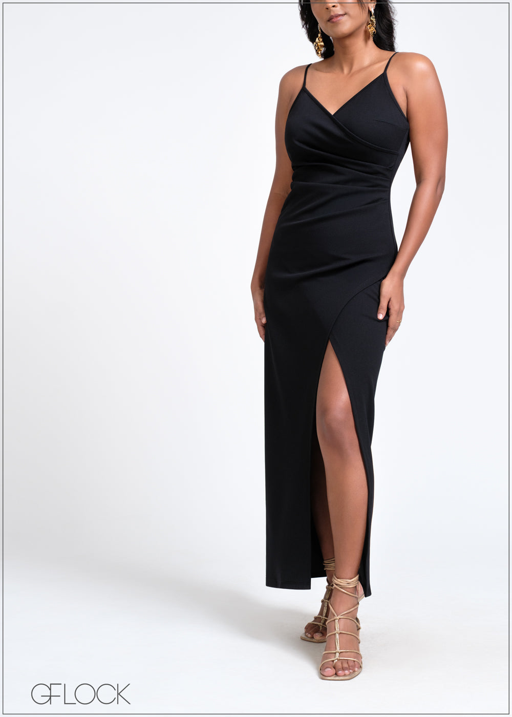 Sleeveless Pleated Detail Maxi Dress - 260525