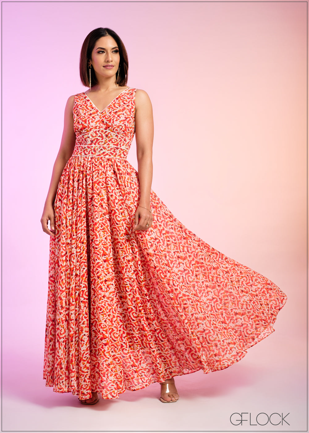 Sleeveless Bustier Detailed Gathered Maxi Dress - 290324