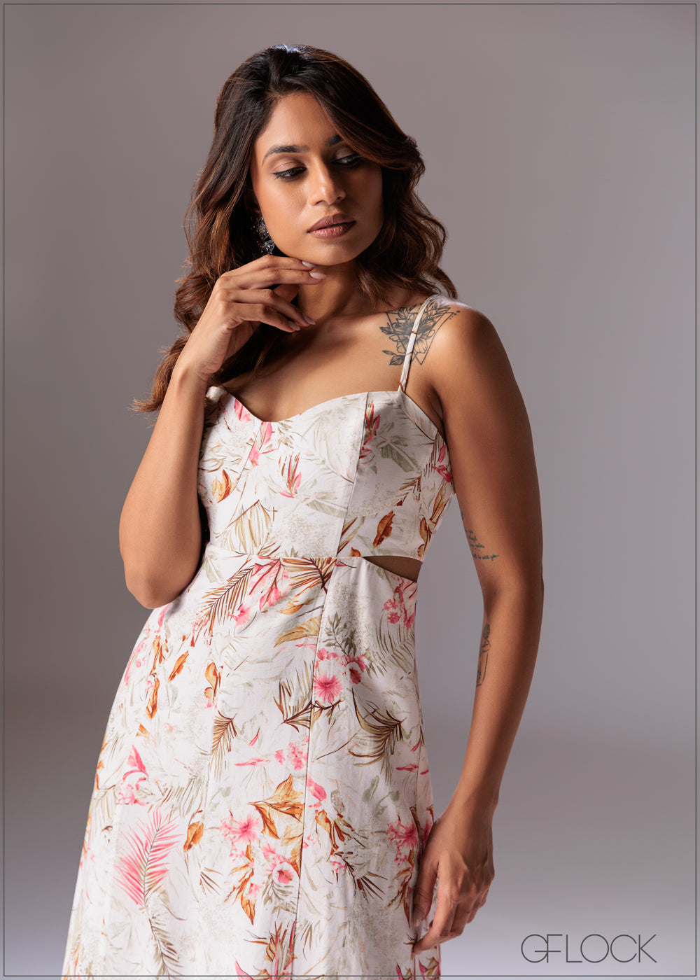 Printed Strappy Dress - 281225