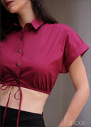 Collar Detailed Crop Top - 280325