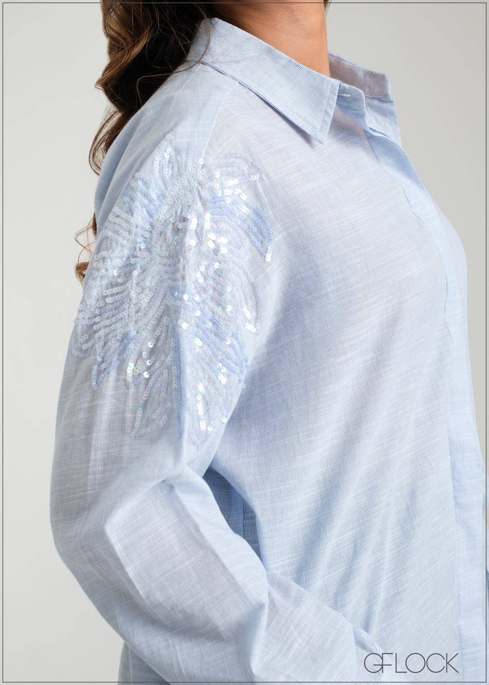 Embroidery Long Sleeve Shirt - 100425I