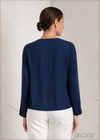 Long Sleeve Top With V-Neck - 061223