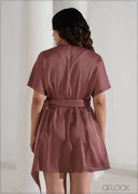 Batwing Sleeve Mini Dress - 090625