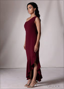 One Shoulder Ruffle Dress - 151026