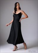 Cowl Neck Strappy Maxi Dress - 110725