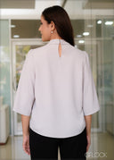 Flare Sleeve Pin Tuck Detail Top - 250823