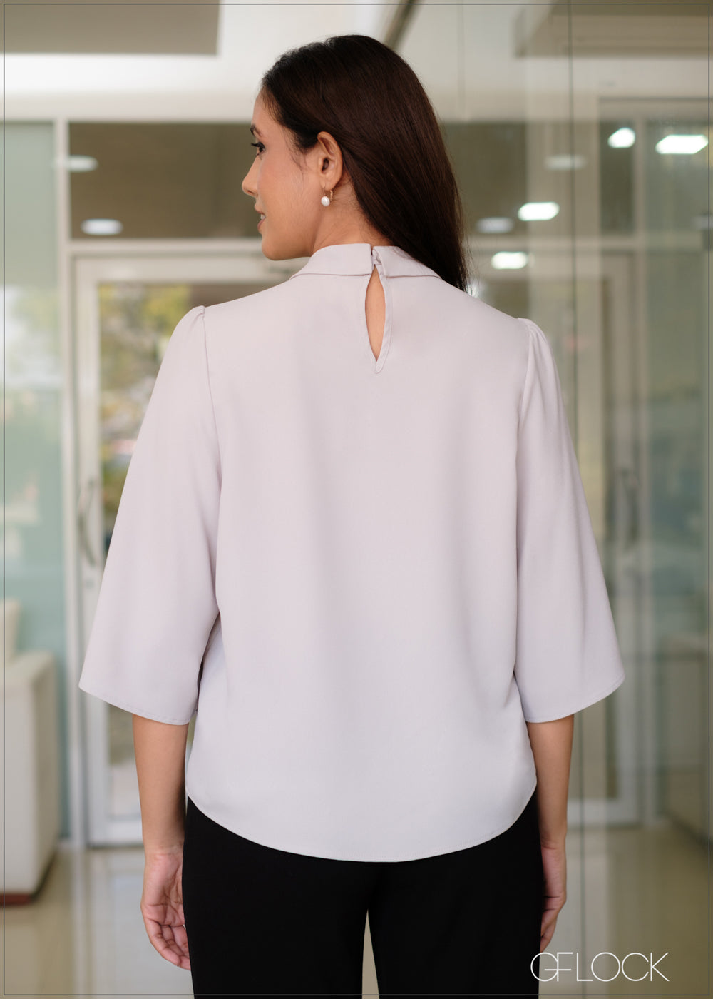 Flare Sleeve Pin Tuck Detail Top - 250823