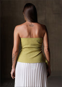 Side Ruched Strapless Top - 191225